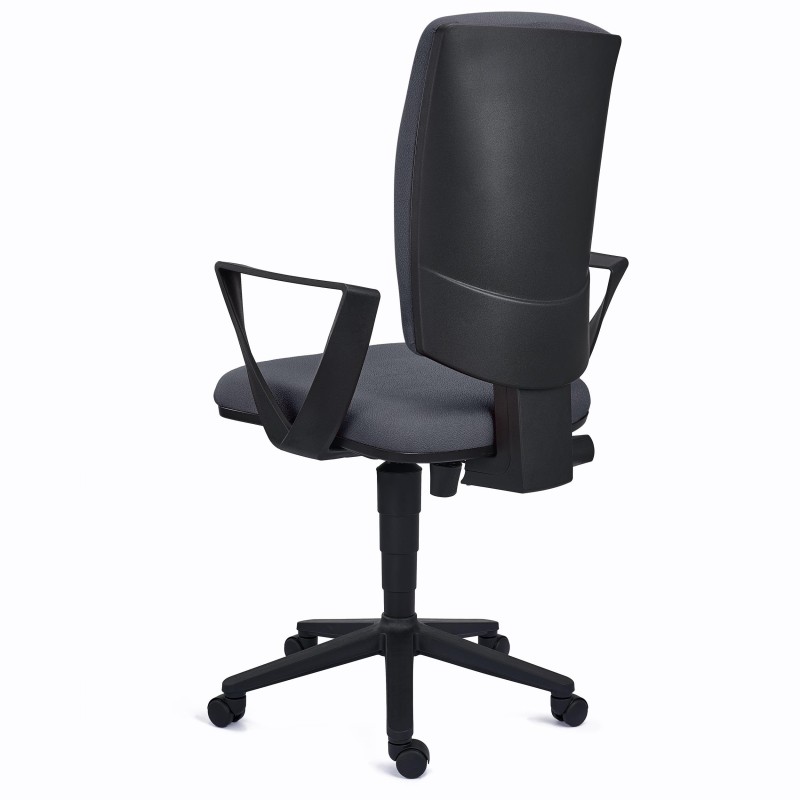 Silla de oficina ATLAS, respaldo ajustable, en tela negra