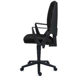 Silla de oficina ATLAS, respaldo ajustable, en tela negra 2