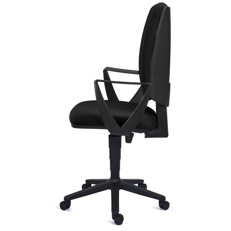 Silla de oficina ATLAS, respaldo ajustable, en tela negra