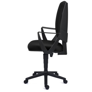 Silla de oficina ATLAS, respaldo ajustable, en tela negra