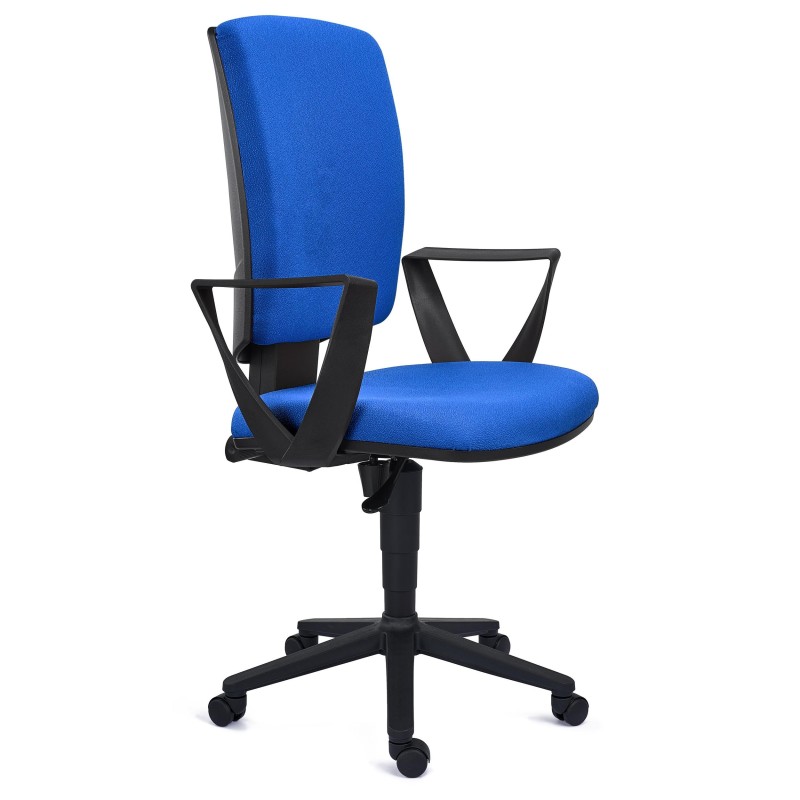 Silla de oficina ATLAS, respaldo ajustable, en tela negra