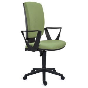 Silla de oficina ATLAS, respaldo ajustable, en tela negra