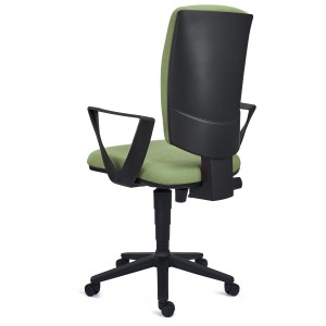 Silla de oficina ATLAS, respaldo ajustable, en tela negra