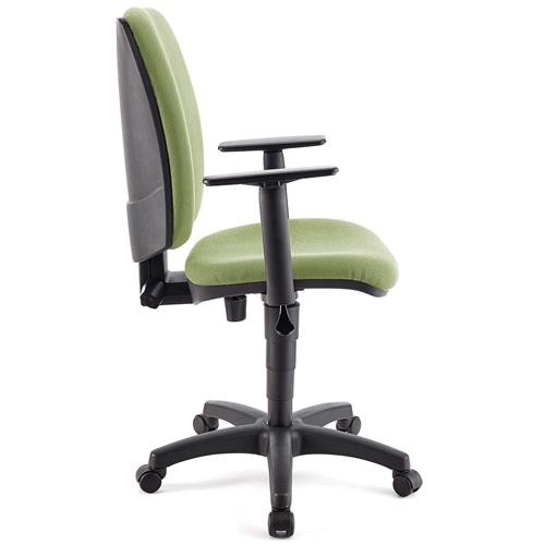Silla de Oficina ATLAS PLUS, Respaldo y Brazos Ajustables, Gran Acolchado, En Tela Negra