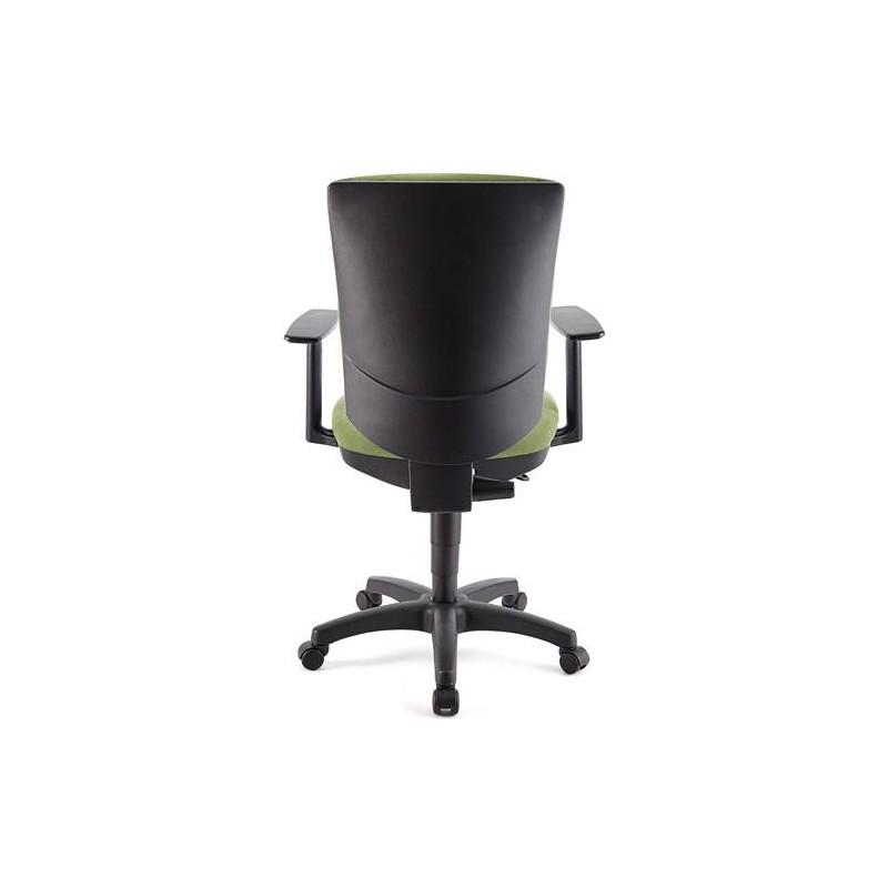 Silla de oficina ATLAS PLUS, respaldo y brazos ajustables, en tela negra