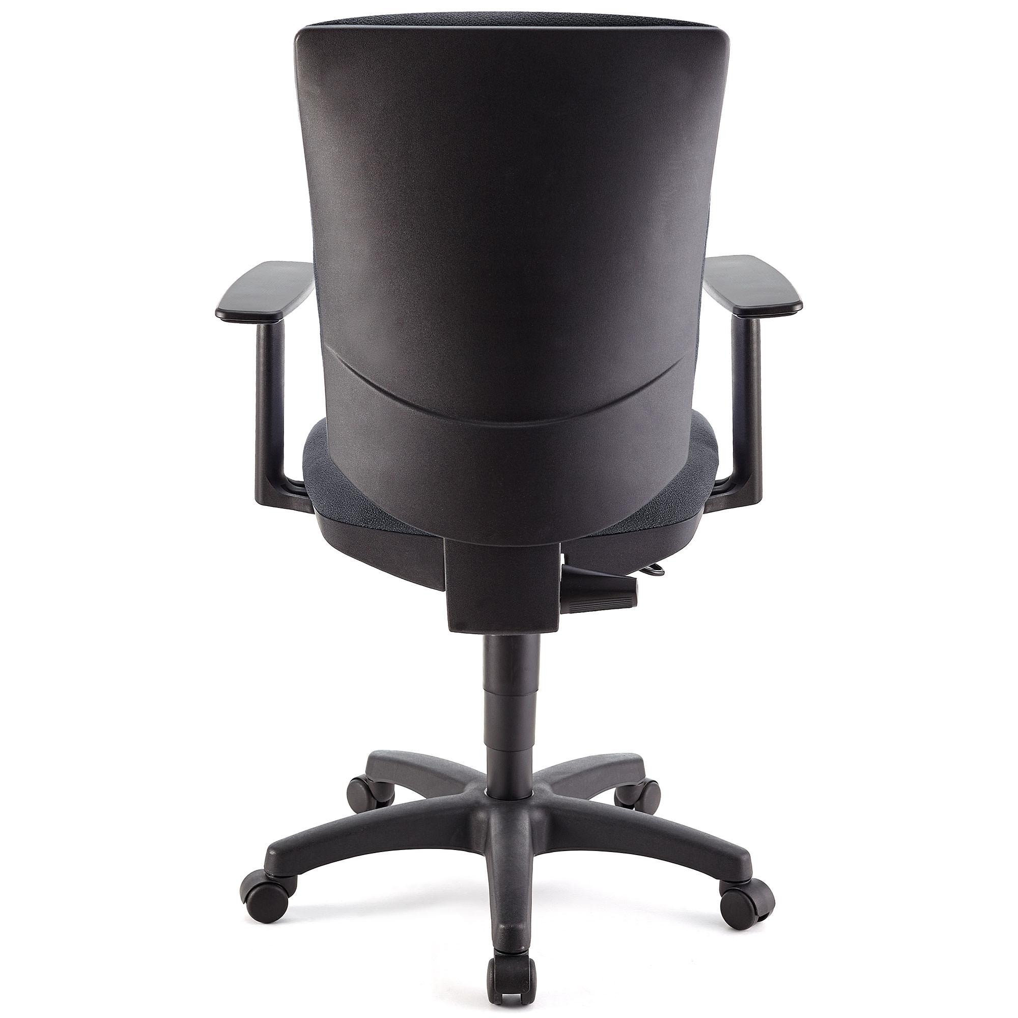 Silla de Oficina ATLAS PLUS, Respaldo y Brazos Ajustables, Gran Acolchado, En Tela Negra