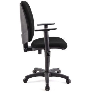 Silla de oficina ATLAS PLUS, respaldo y brazos ajustables, en tela negra 2