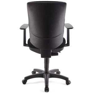 Silla de oficina ATLAS PLUS, respaldo y brazos ajustables, en tela negra