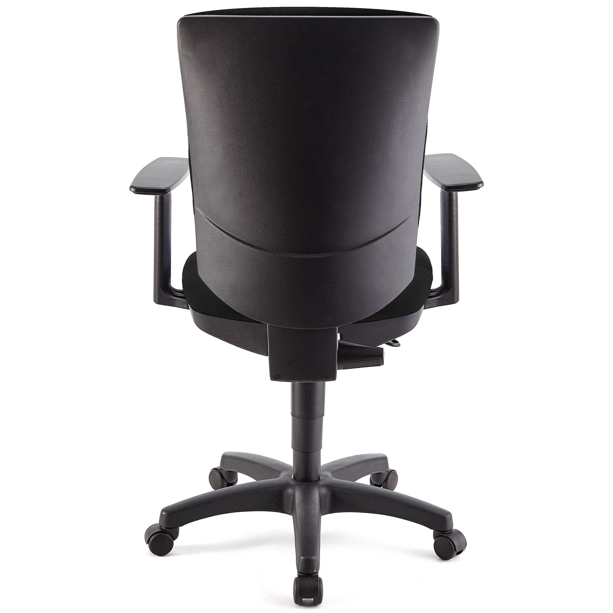 Silla de Oficina ATLAS PLUS, Respaldo y Brazos Ajustables, Gran Acolchado, En Tela Negra