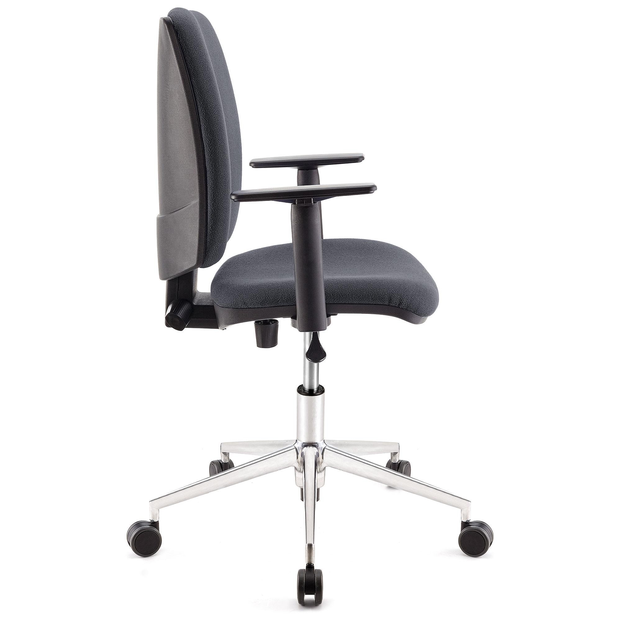 Silla de Oficina ATLAS PRO, Respaldo y Brazos Ajustables, Base Metálica, En Tela Negra
