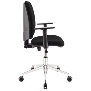 Silla de oficina ATLAS PRO, grueso acolchado y base en metal, en negro 2