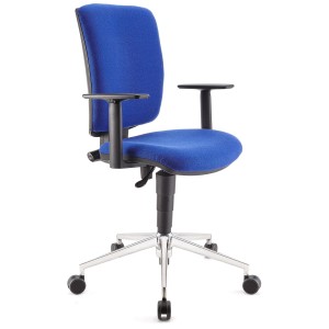 Silla de oficina ATLAS PRO, grueso acolchado y base en metal, en negro