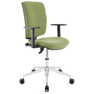 Silla de oficina ATLAS PRO, grueso acolchado y base en metal, en negro