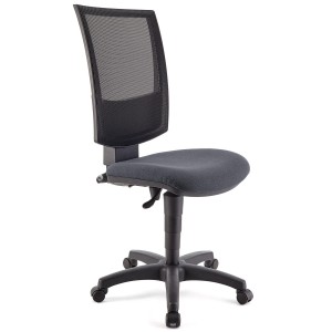 Silla de oficina PANDORA SIN BRAZOS, respaldo ajustable, color negro