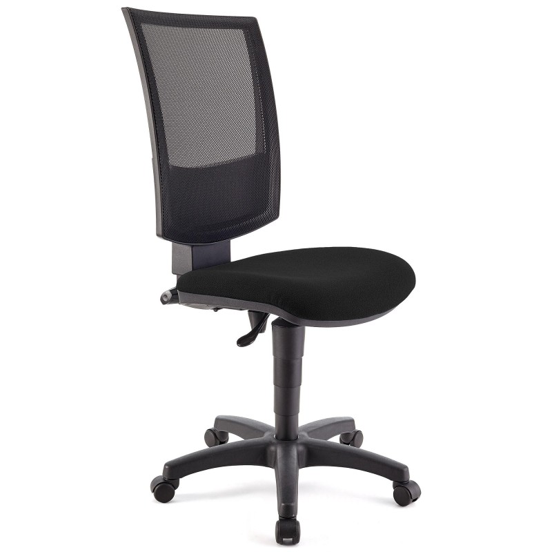 Silla de oficina PANDORA SIN BRAZOS, respaldo ajustable, color negro