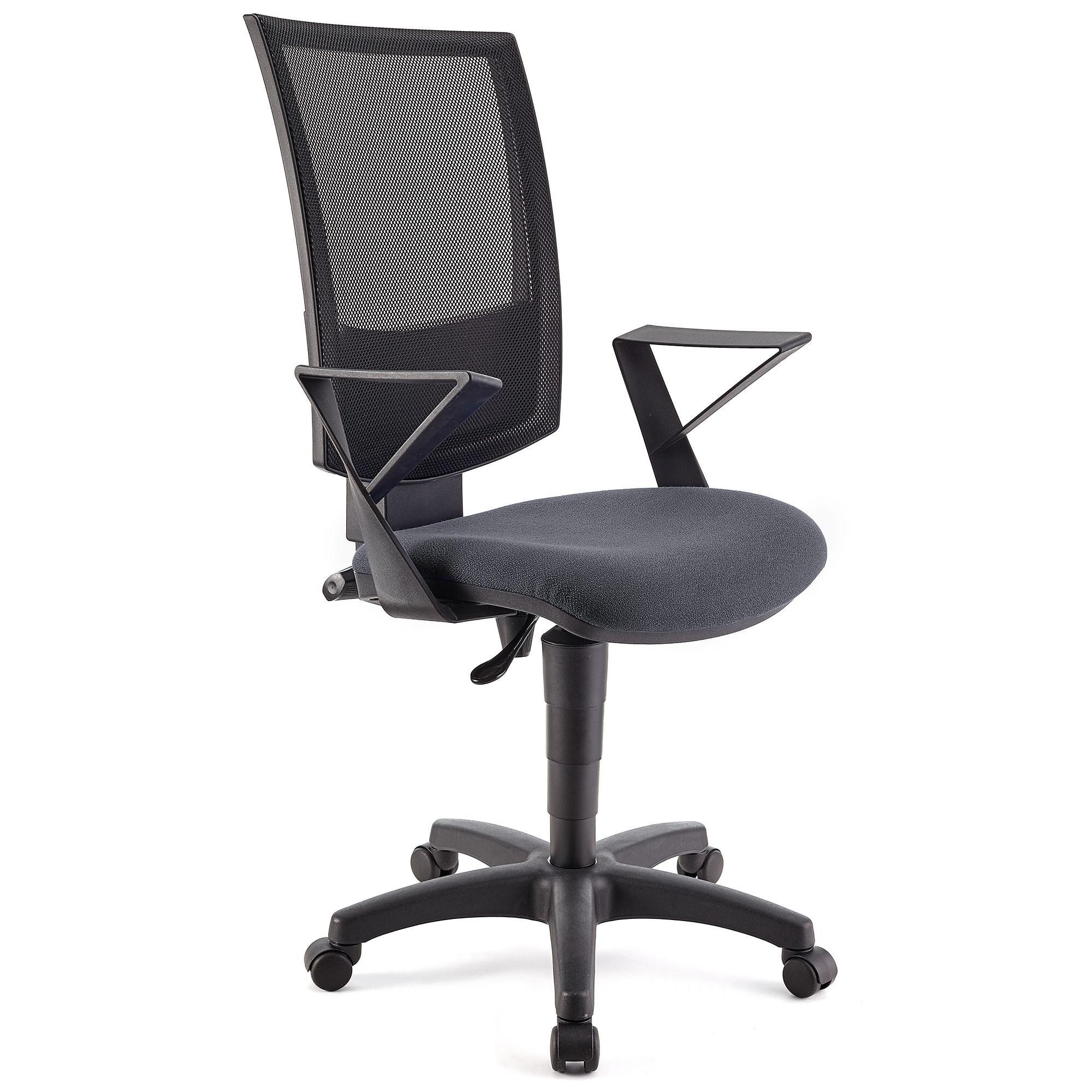 Silla de Oficina PANDORA, Respaldo Ajustable en Malla, Gran Acolchado, Negro