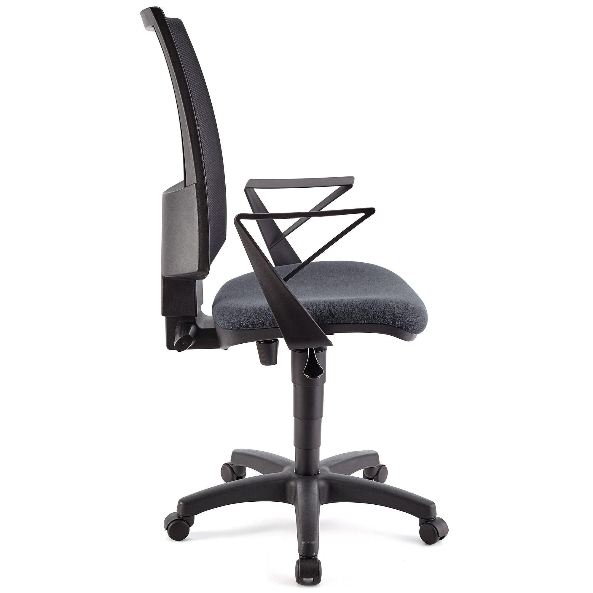 Silla de Oficina PANDORA, Respaldo Ajustable en Malla, Gran Acolchado, Negro