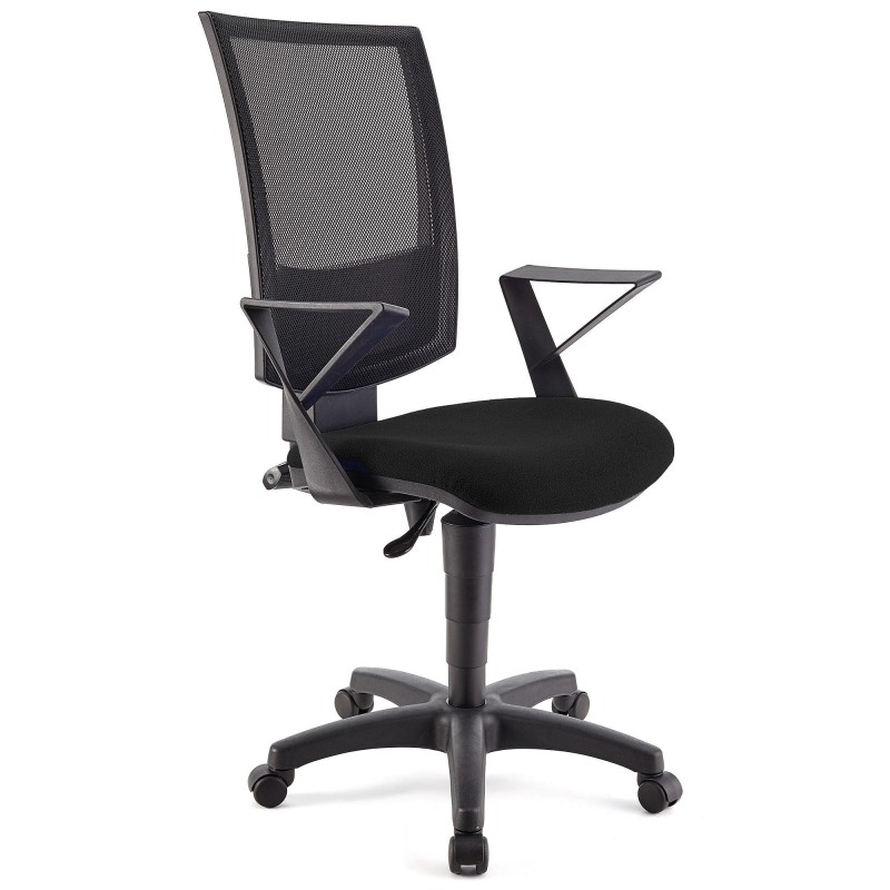 Silla de oficina PANDORA, respaldo ajustable, color negro