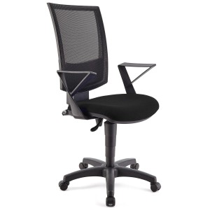 Silla de oficina PANDORA, respaldo ajustable, color negro