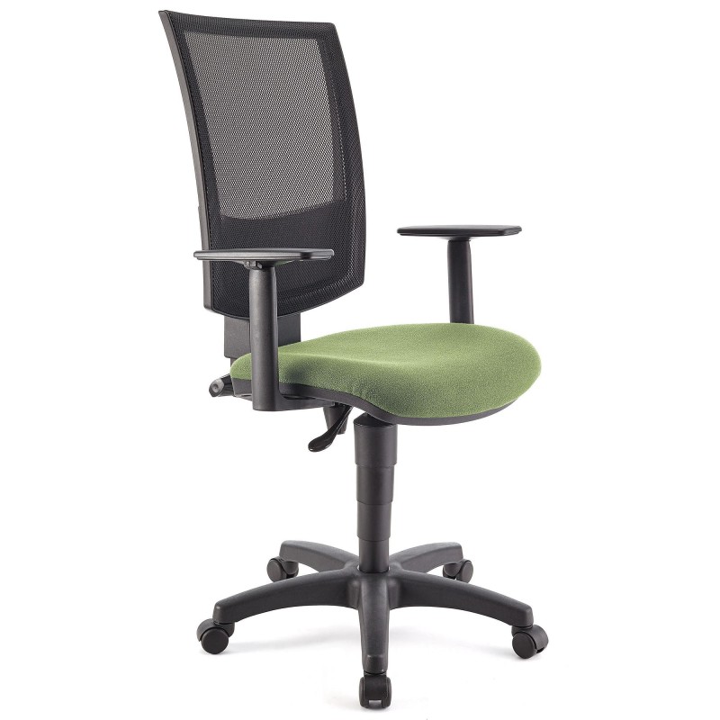 Silla de oficina PANDORA PLUS, gran acolchado, en malla y tela color negro