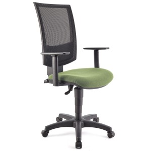 Silla de oficina PANDORA PLUS, gran acolchado, en malla y tela color negro