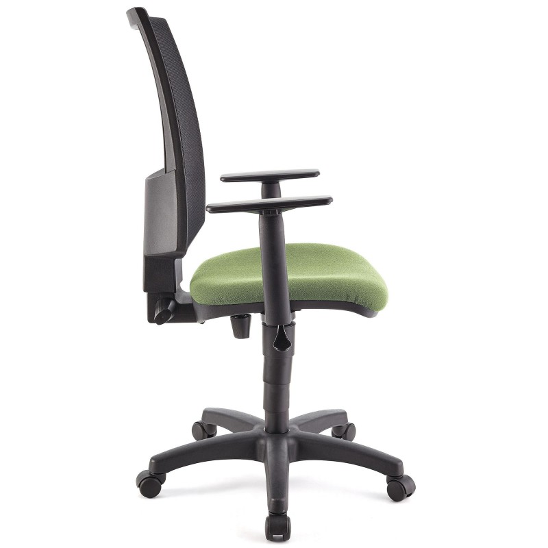 Silla de oficina PANDORA PLUS, gran acolchado, en malla y tela color negro