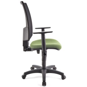 Silla de oficina PANDORA PLUS, gran acolchado, en malla y tela color negro
