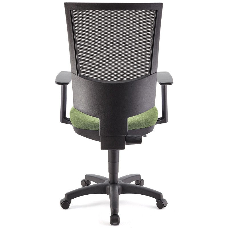 Silla de oficina PANDORA PLUS, gran acolchado, en malla y tela color negro