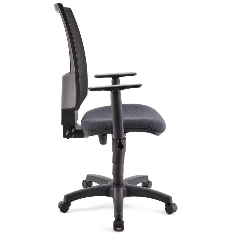 Silla de oficina PANDORA PLUS, gran acolchado, en malla y tela color negro