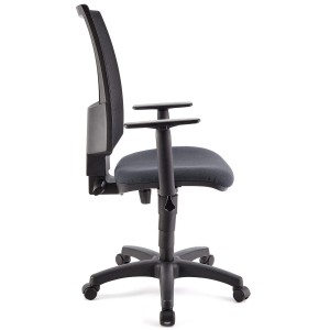 Silla de oficina PANDORA PLUS, gran acolchado, en malla y tela color negro