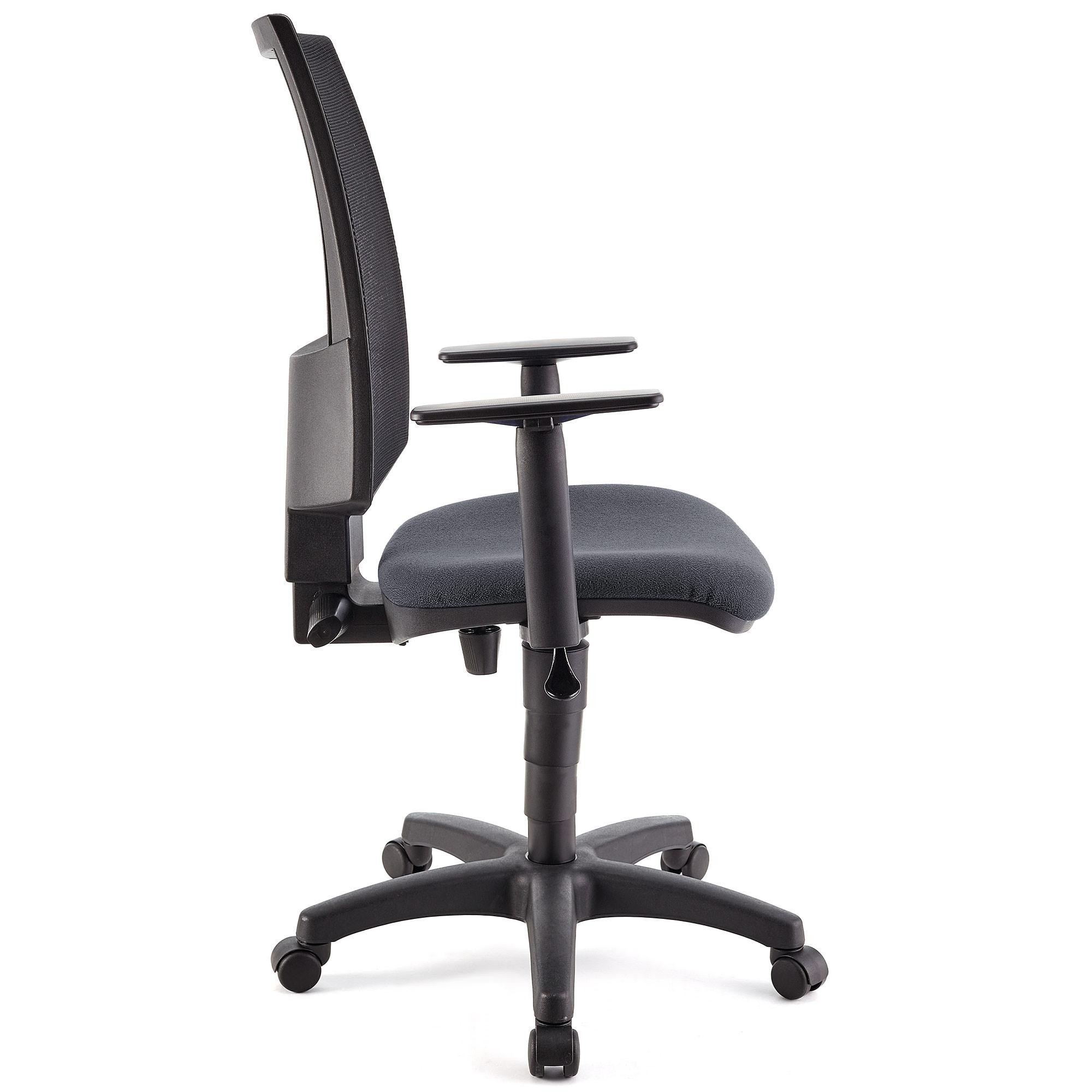 Silla de Oficina PANDORA PLUS, Respaldo en Malla, Brazos Ajustables, Gran Acolchado, Negro