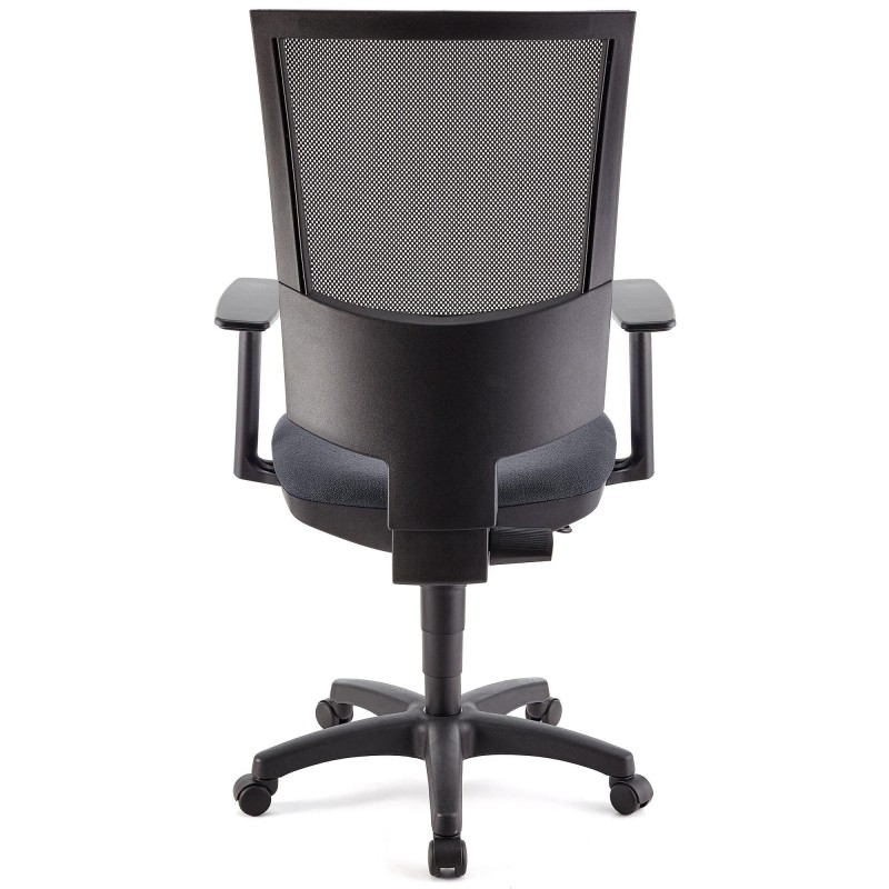 Silla de oficina PANDORA PLUS, gran acolchado, en malla y tela color negro