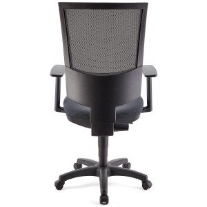 Silla de oficina PANDORA PLUS, gran acolchado, en malla y tela color negro