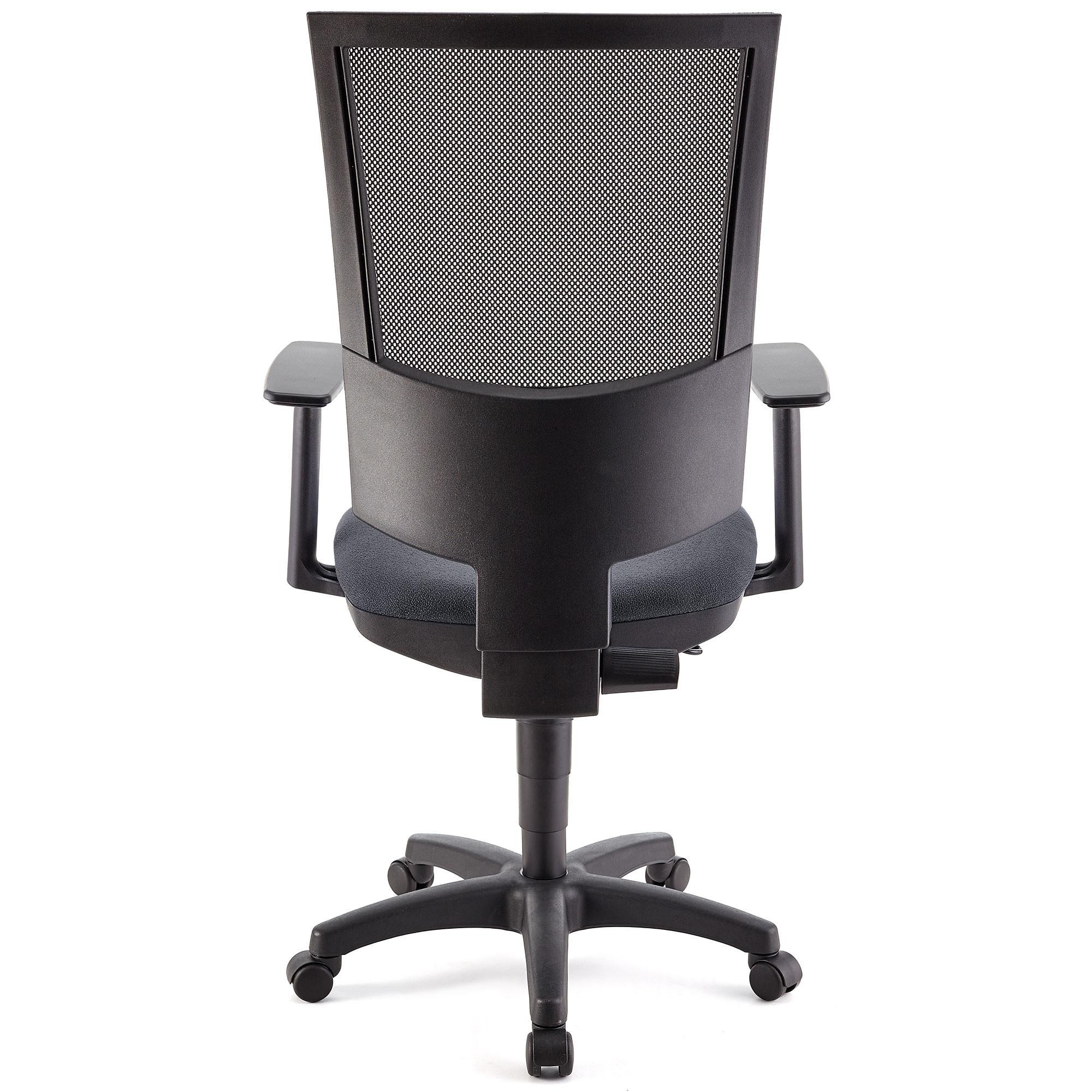 Silla de Oficina PANDORA PLUS, Respaldo en Malla, Brazos Ajustables, Gran Acolchado, Negro
