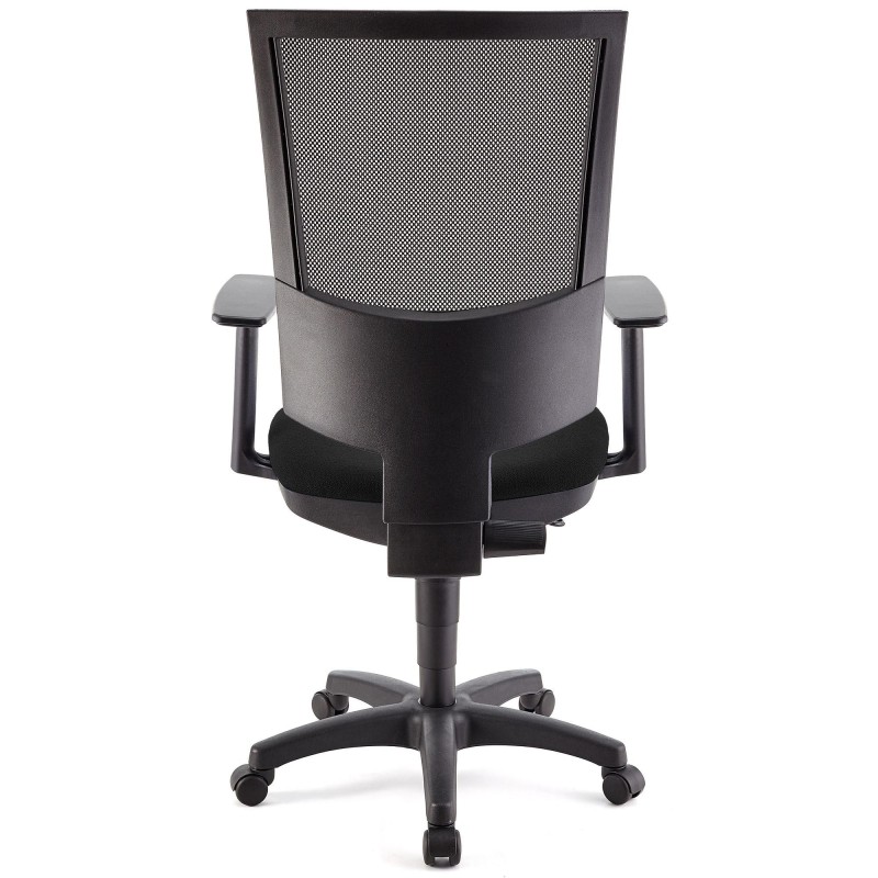 Silla de oficina PANDORA PLUS, gran acolchado, en malla y tela color negro