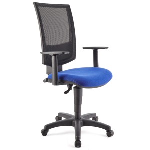 Silla de oficina PANDORA PLUS, gran acolchado, en malla y tela color negro