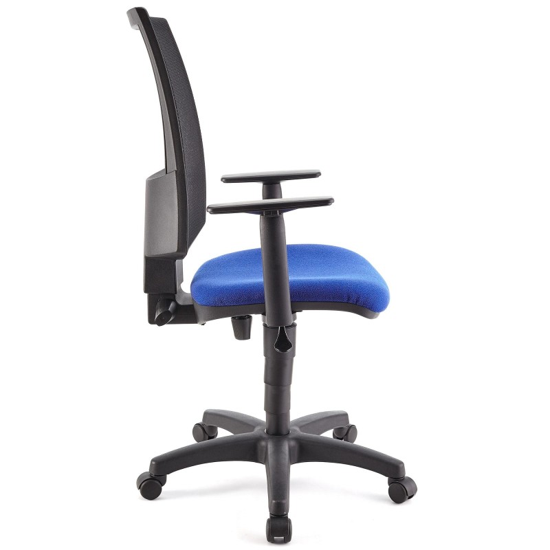 Silla de oficina PANDORA PLUS, gran acolchado, en malla y tela color negro