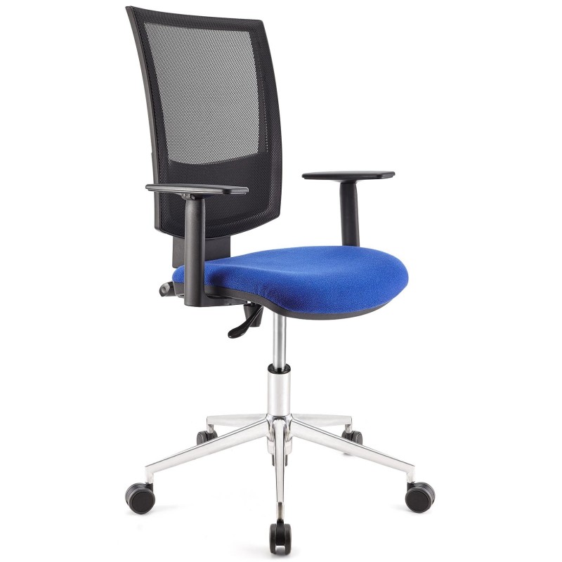 Silla de oficina PANDORA PRO, base en metal, en malla y tela color negro