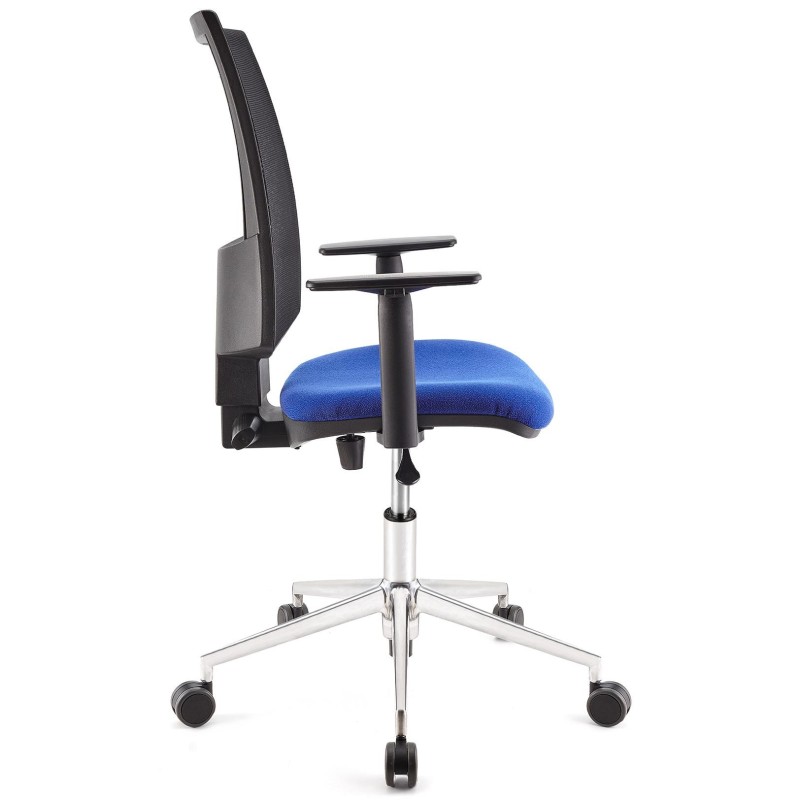 Silla de oficina PANDORA PRO, base en metal, en malla y tela color negro