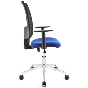 Silla de oficina PANDORA PRO, base en metal, en malla y tela color negro