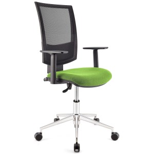 Silla de oficina PANDORA PRO, base en metal, en malla y tela color negro