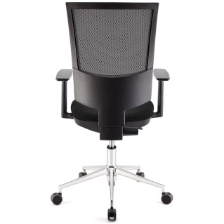 Silla de oficina PANDORA PRO, base en metal, en malla y tela color negro 2