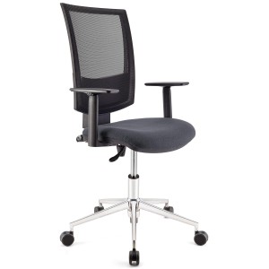Silla de oficina PANDORA PRO, base en metal, en malla y tela color negro