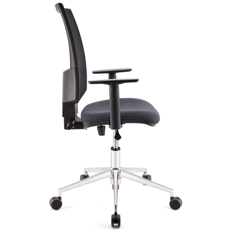 Silla de oficina PANDORA PRO, base en metal, en malla y tela color negro