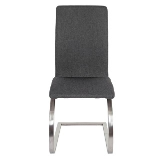 Lote de 2 sillas de Confidente FOWLER, estructura metálica, en tela color gris 2