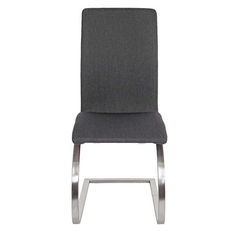 Lote de 2 sillas de Confidente FOWLER, estructura metálica, en tela color gris