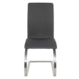 Lote de 2 sillas de Confidente FOWLER, estructura metálica, en tela color gris