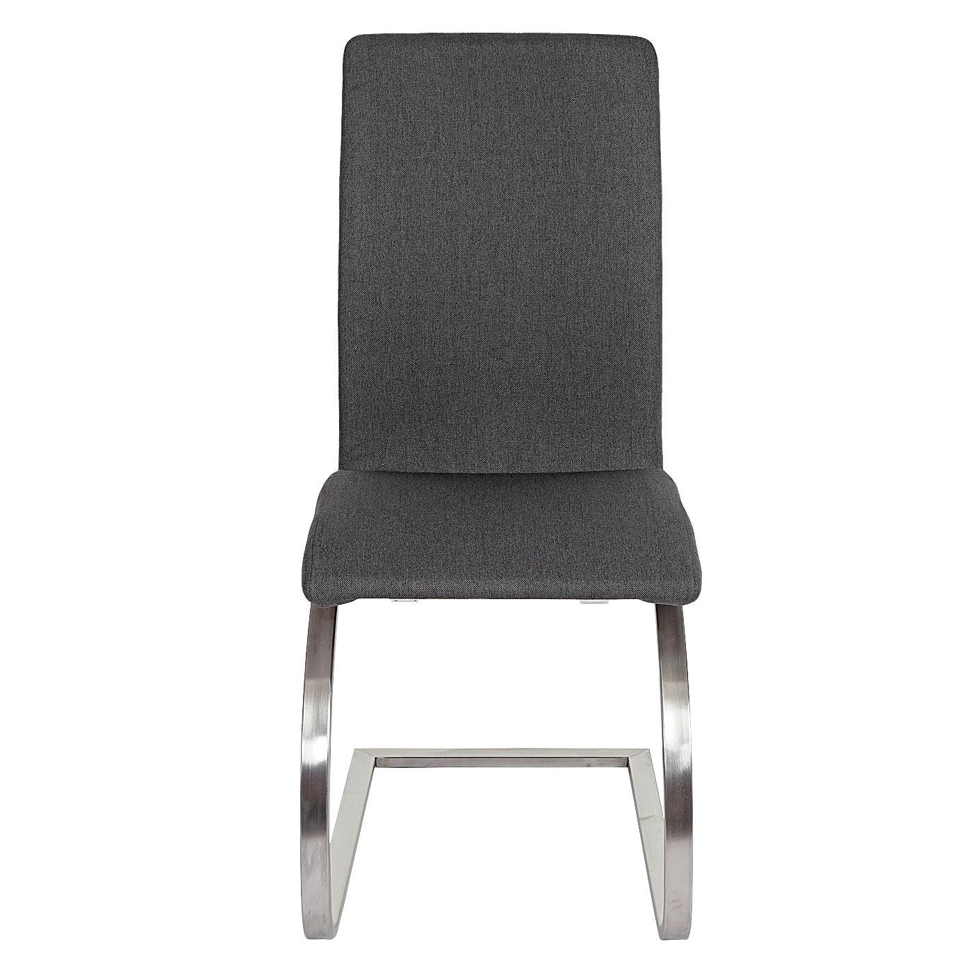 Lote 2 Sillas de Confidente FOWLER, Estructura Metálica, Gran Acolchado, en Tela color Gris
