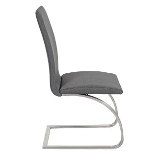 Lote de 2 sillas de Confidente FOWLER, estructura metálica, en tela color gris 2