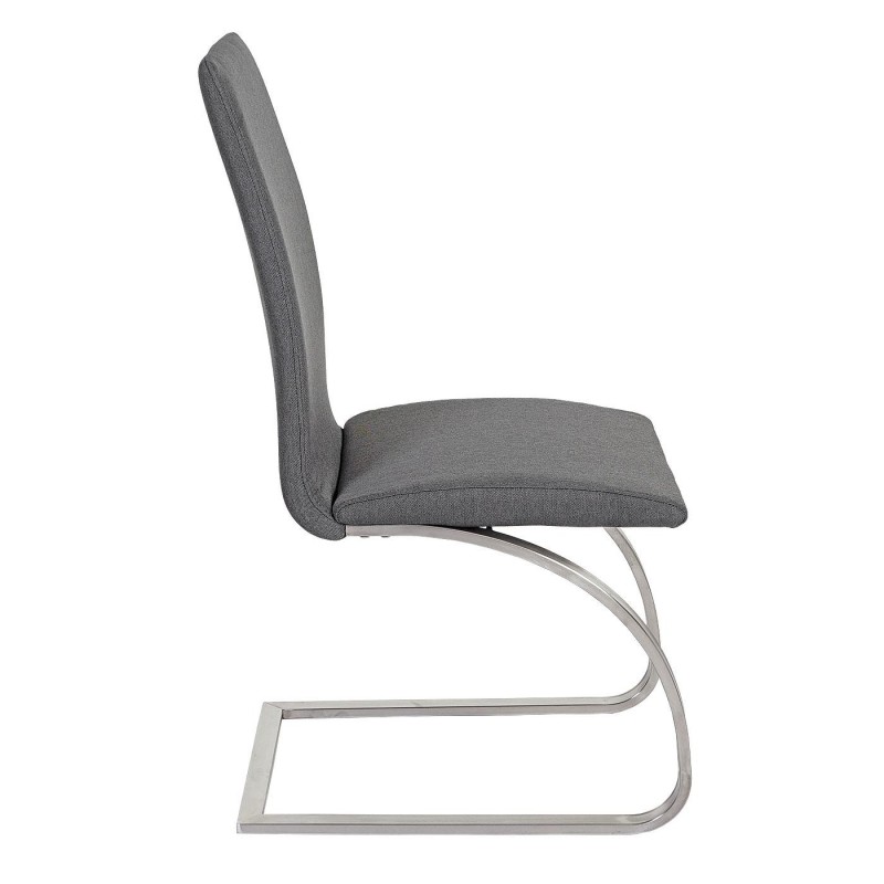 Lote de 2 sillas de Confidente FOWLER, estructura metálica, en tela color gris